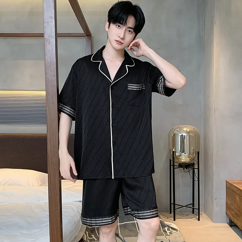 Qiao Ni Tong Pajama Set Men's Premium Black-4
