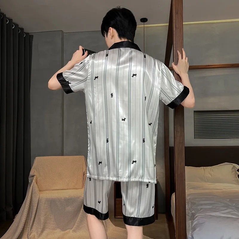 Qiao Ni Tong Pajama Set Men's Black-43