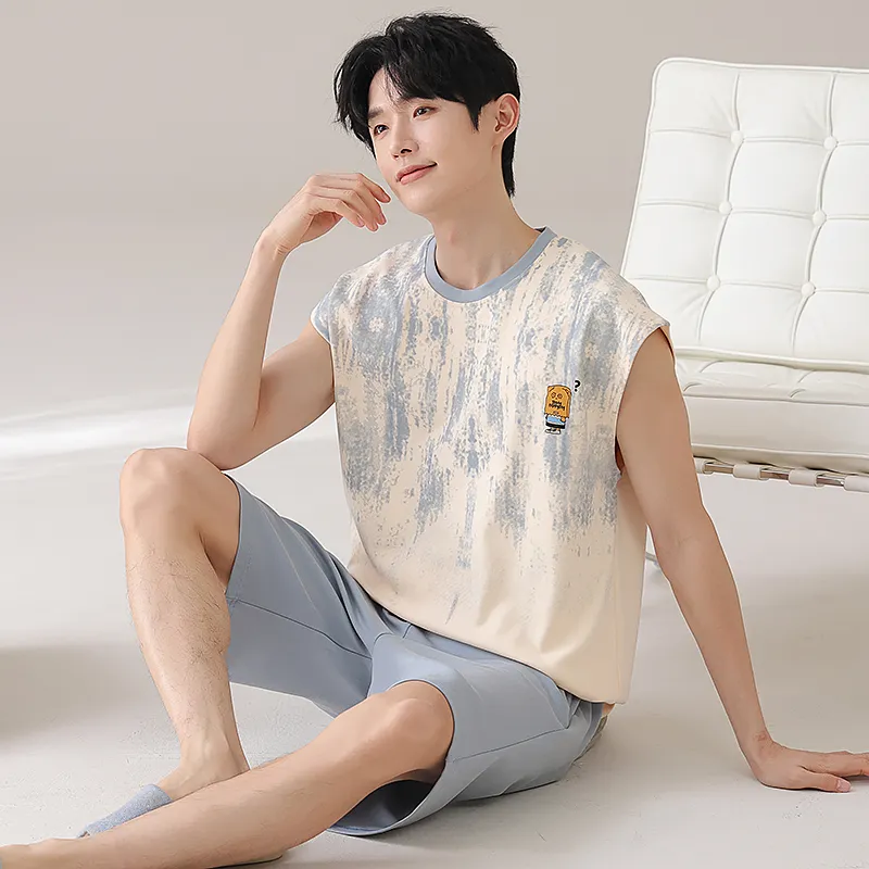 Qiao Ni Tong Pajama Set Men's Image Color-2