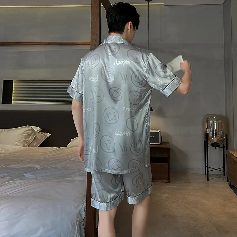 Qiao Ni Tong Pajama Set Men's Black-11