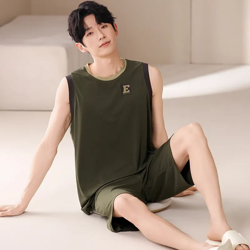 Qiao Ni Tong Pajama Set Men's 2 Piece Set-5