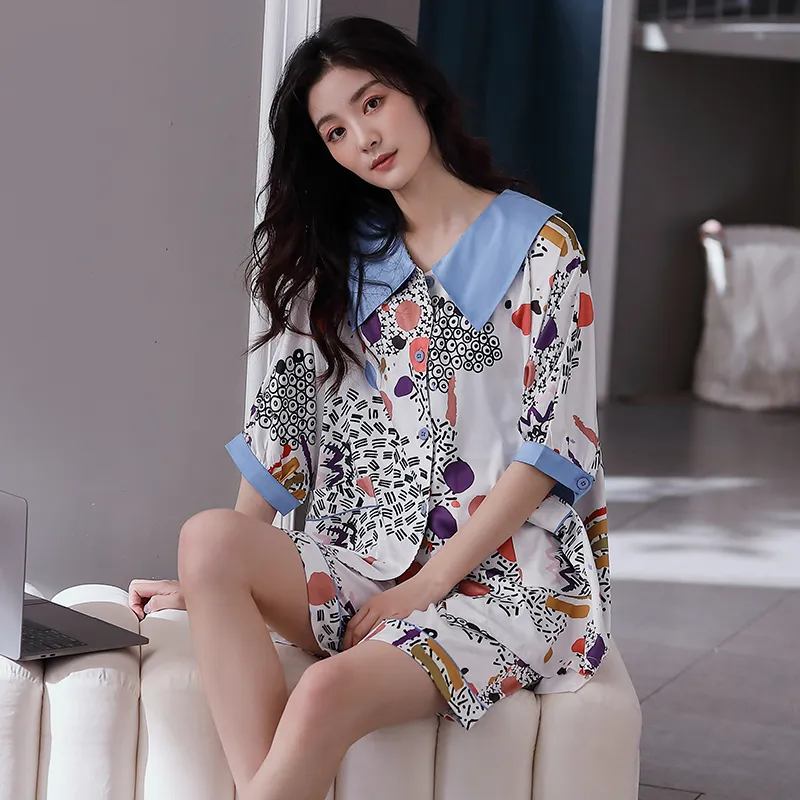 Qiao Ni Tong Pajama Set Women's Multicolor-4