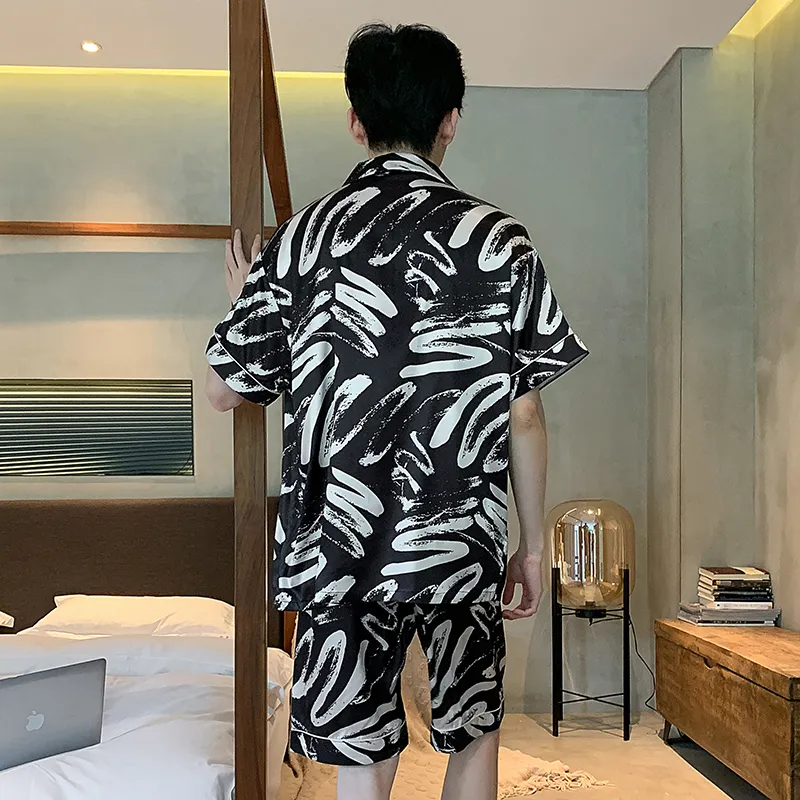 Qiao Ni Tong Pajama Set Men's Black-30