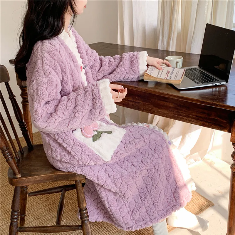 Qiao Ni Tong Pajama Robe Women's Image Color-5
