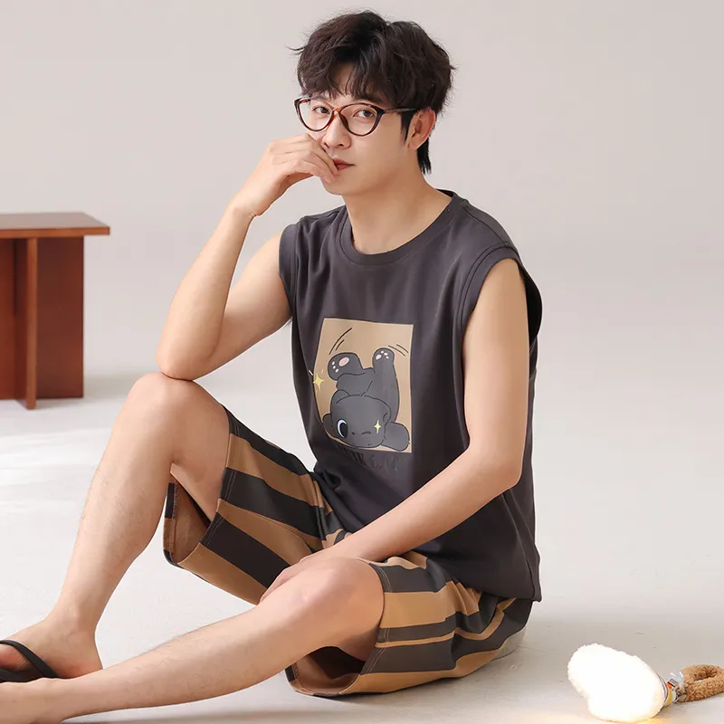Qiao Ni Tong Pajama Set Men's Image Color-4