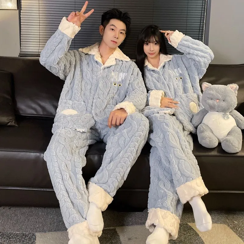 Qiao Ni Tong Pajama Set Women's Sky Blue-1