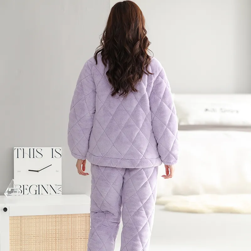 Qiao Ni Tong Pajama Set Women's Light Purple-1