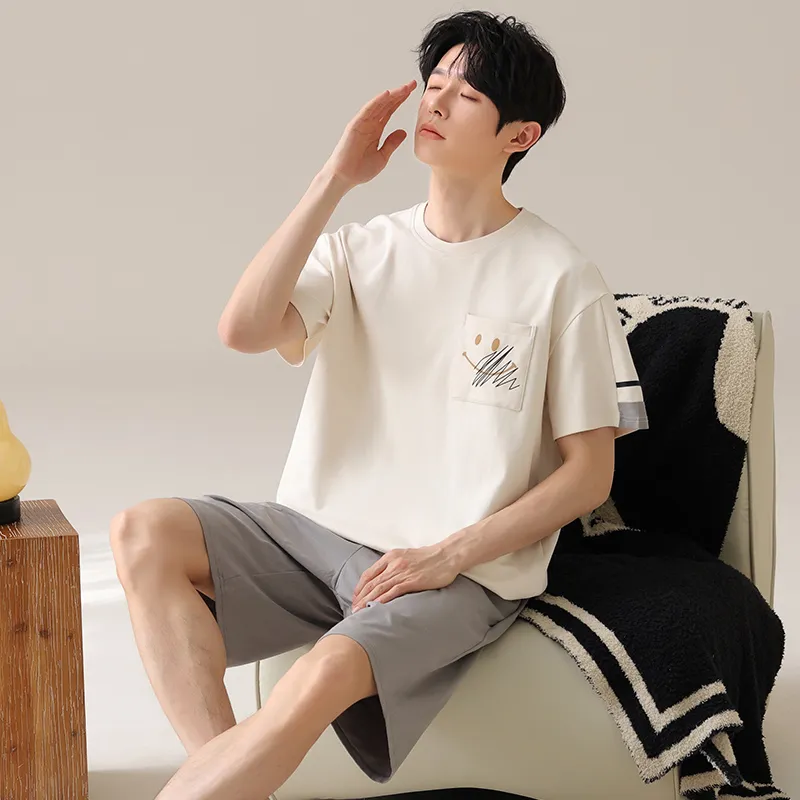 Qiao Ni Tong Pajama Set Men's Image Color-2