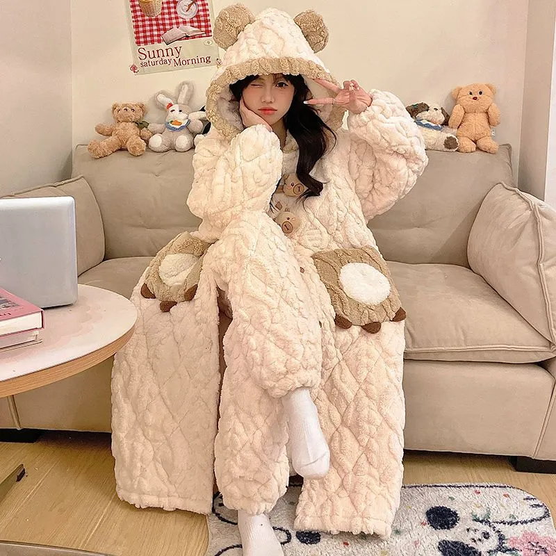 Qiao Ni Tong Pajama Set Women's Caramel-2