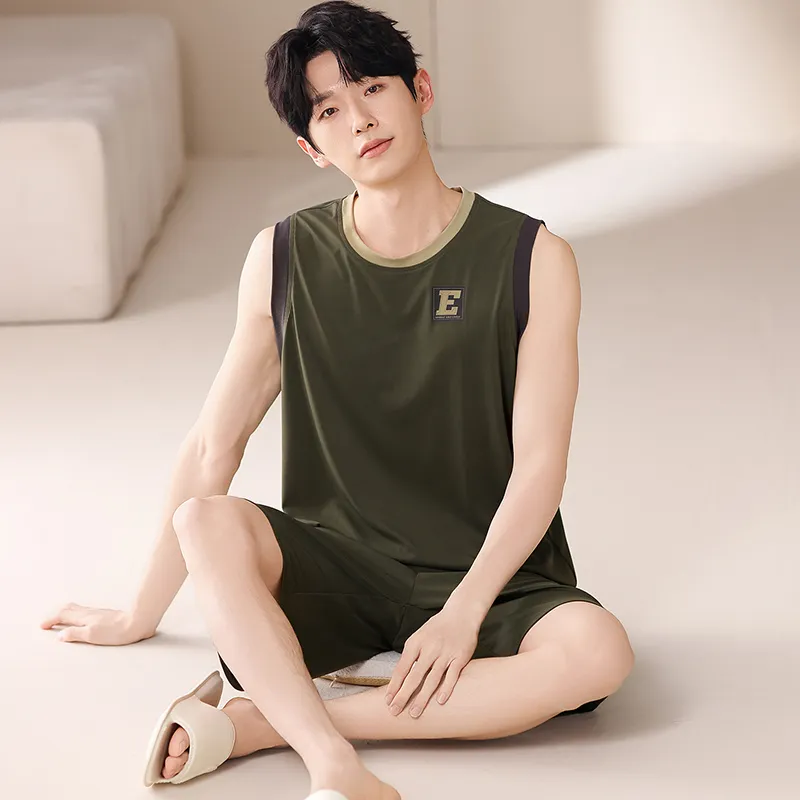 Qiao Ni Tong Pajama Set Men's 2 Piece Set-4