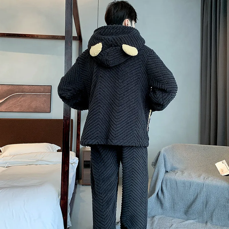 Qiao Ni Tong Pajama Set Men's Black-1