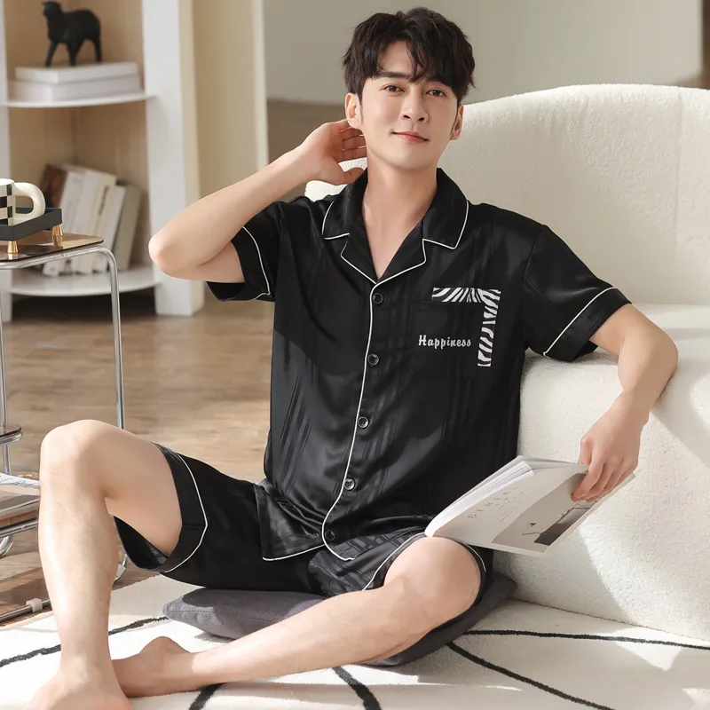 Qiao Ni Tong Pajama Set Men's Premium Black-3