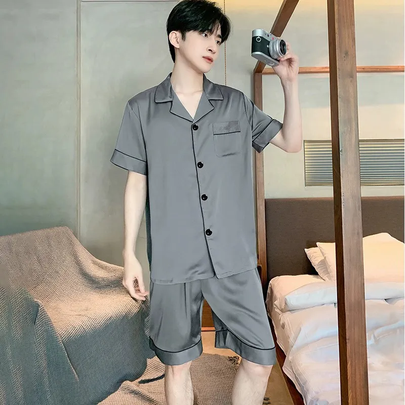 Qiao Ni Tong Pajama Set Men's Premium Gray-3
