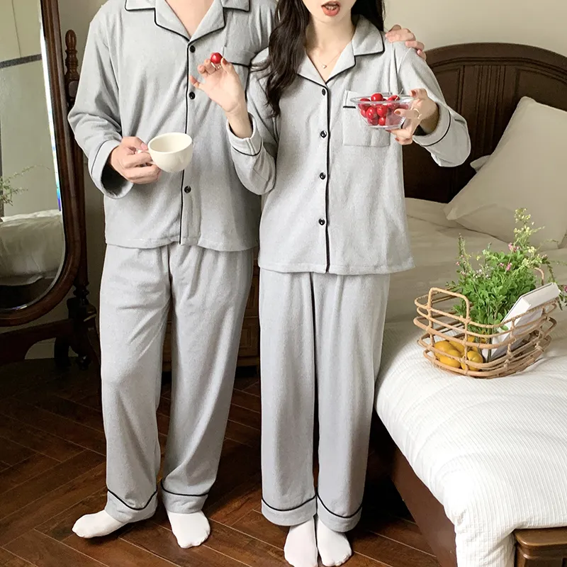 Qiao Ni Tong Pajama Set Unisex Gentleman Gray-3