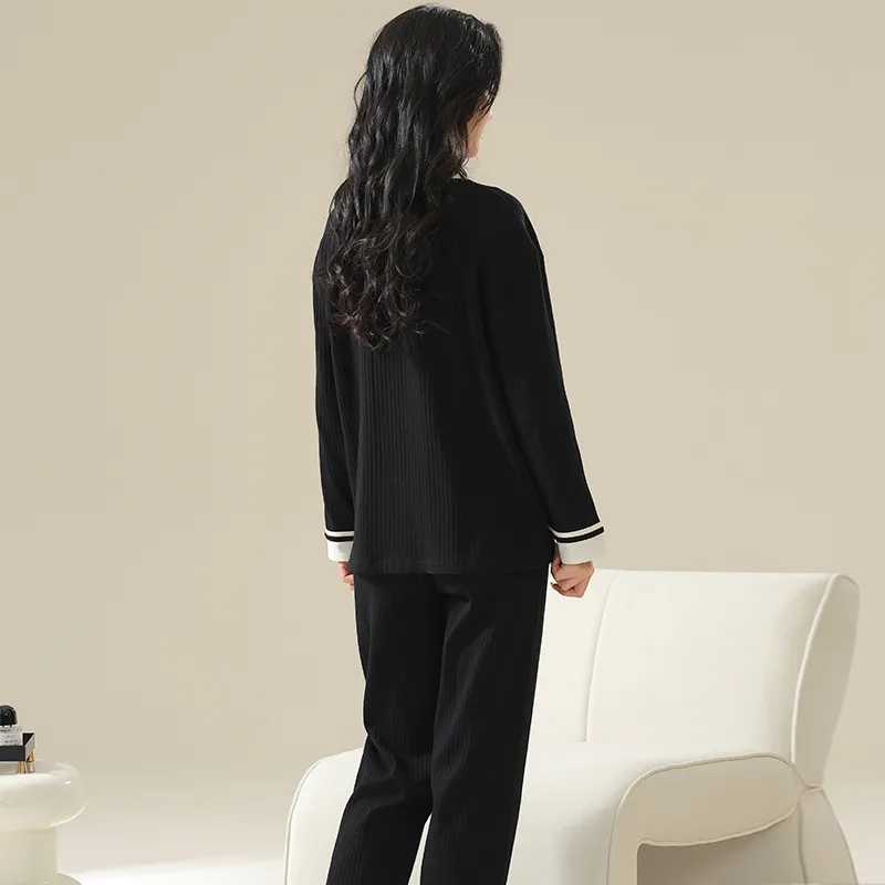 Qiao Ni Tong Pajama Set Women's Black-1