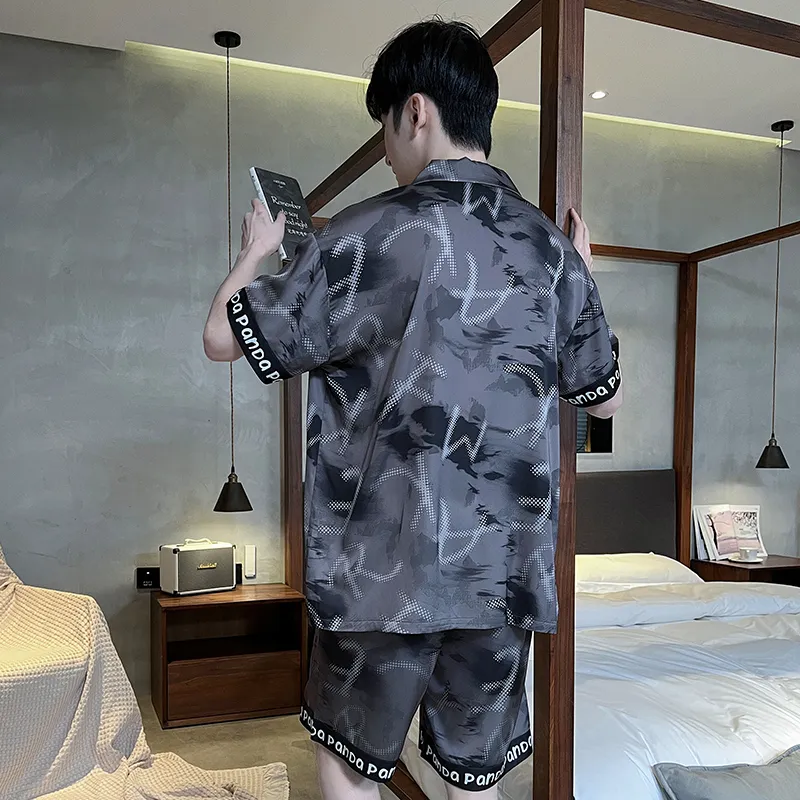 Qiao Ni Tong Pajama Set Men's Black-17