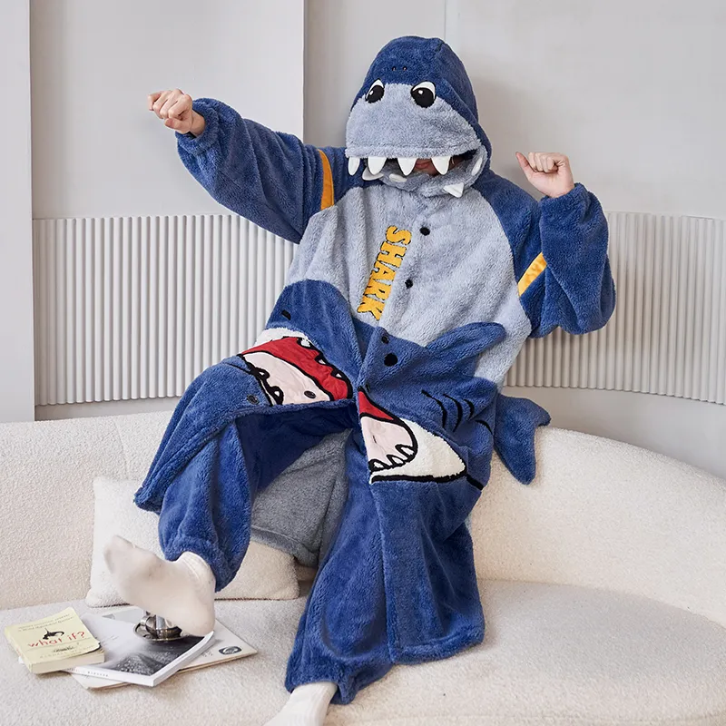 Qiao Ni Tong Pajama Set Men's Blue-2