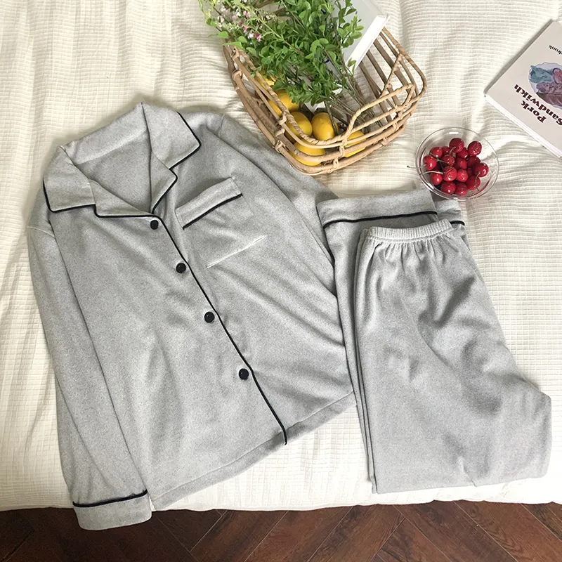 Qiao Ni Tong Pajama Set Unisex Gentleman Gray-4