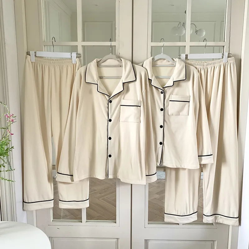 Qiao Ni Tong Pajama Set Unisex Cream White-15