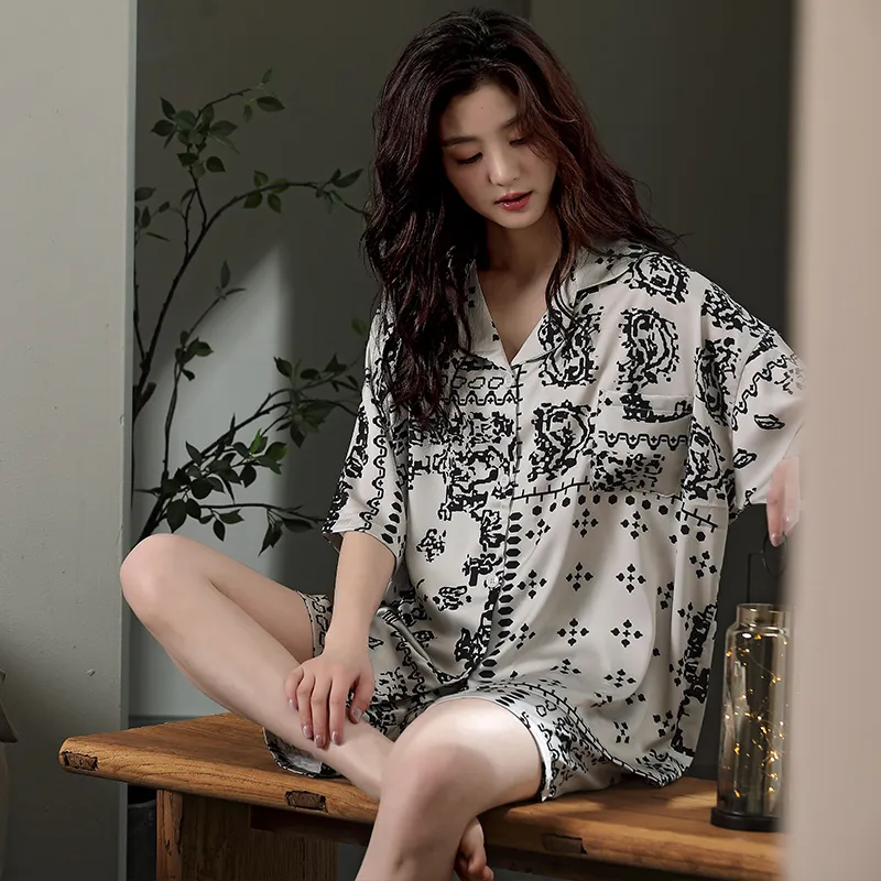 Qiao Ni Tong Pajama Set Women's White-2