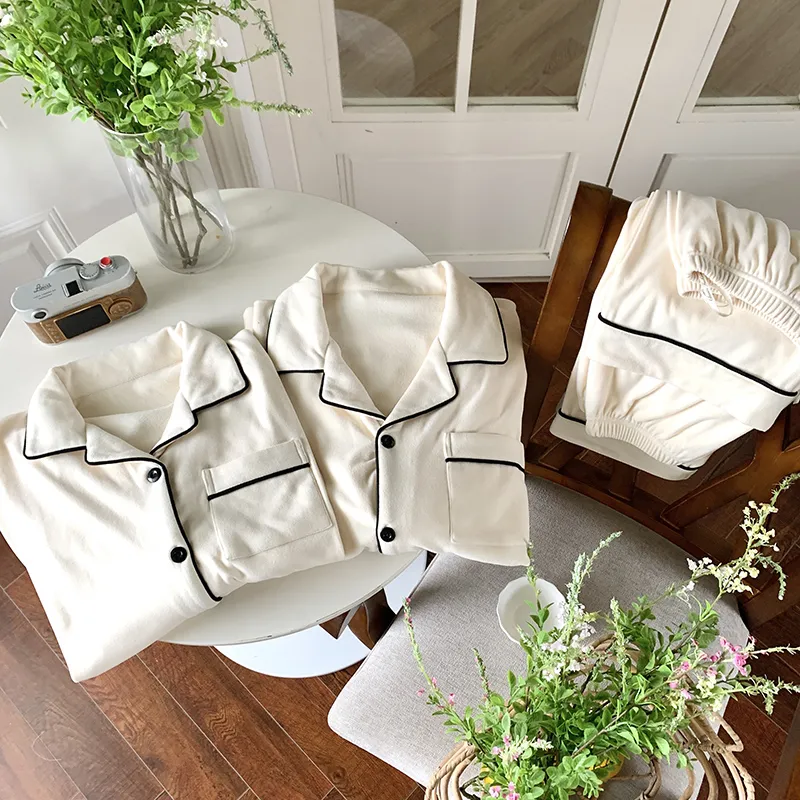 Qiao Ni Tong Pajama Set Unisex Cream White-6