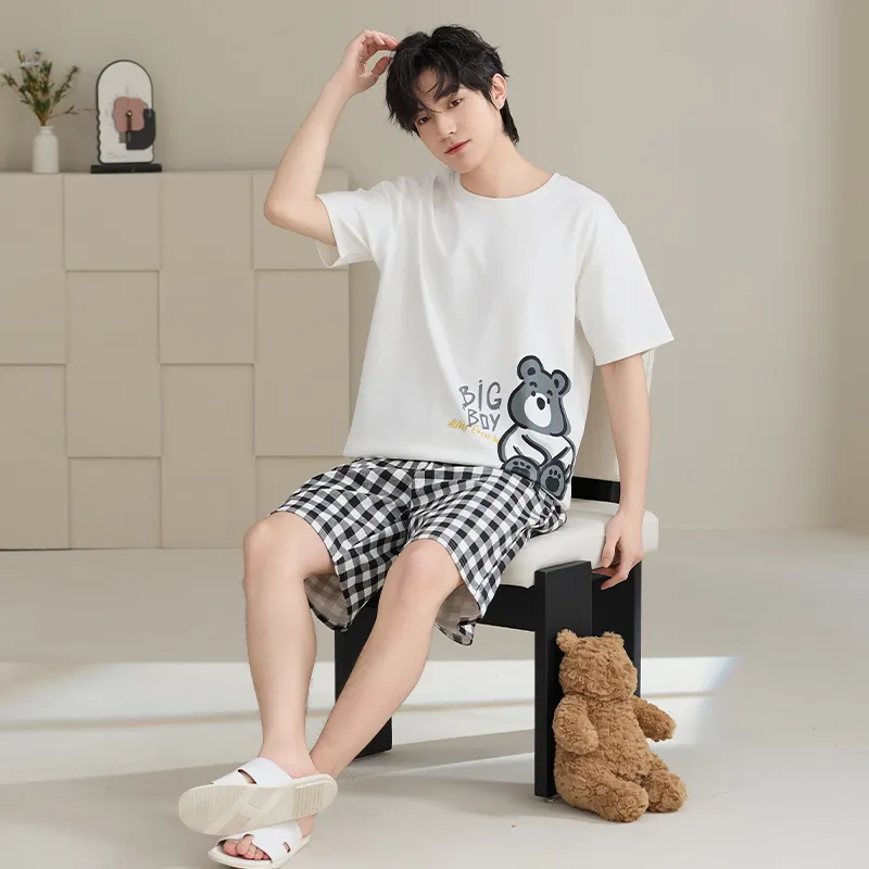 Qiao Ni Tong Pajama Set Men's Image Color-3