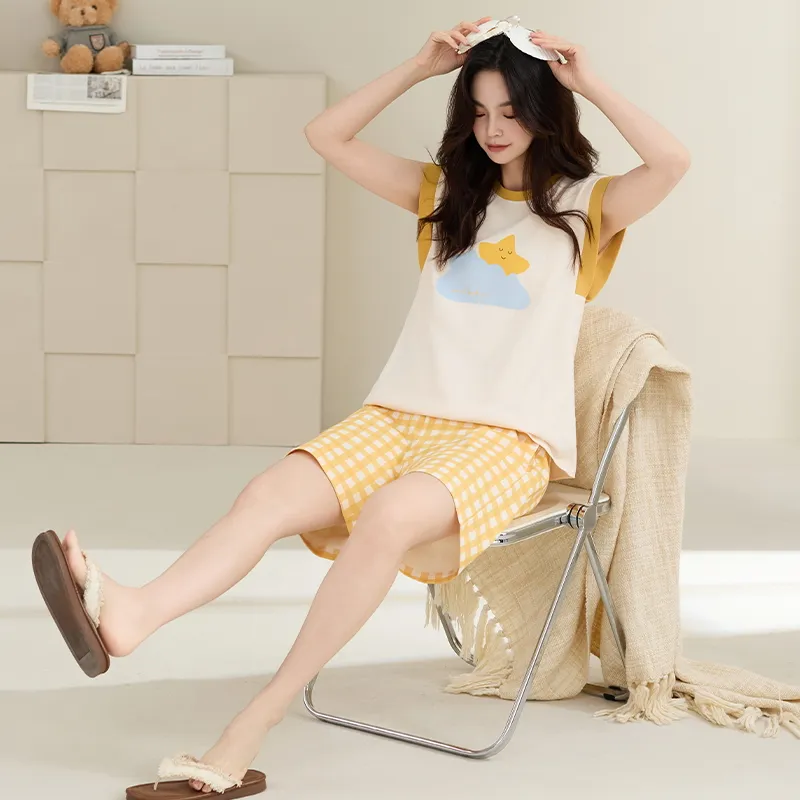 Qiao Ni Tong Pajama Set Women's Image Color-2