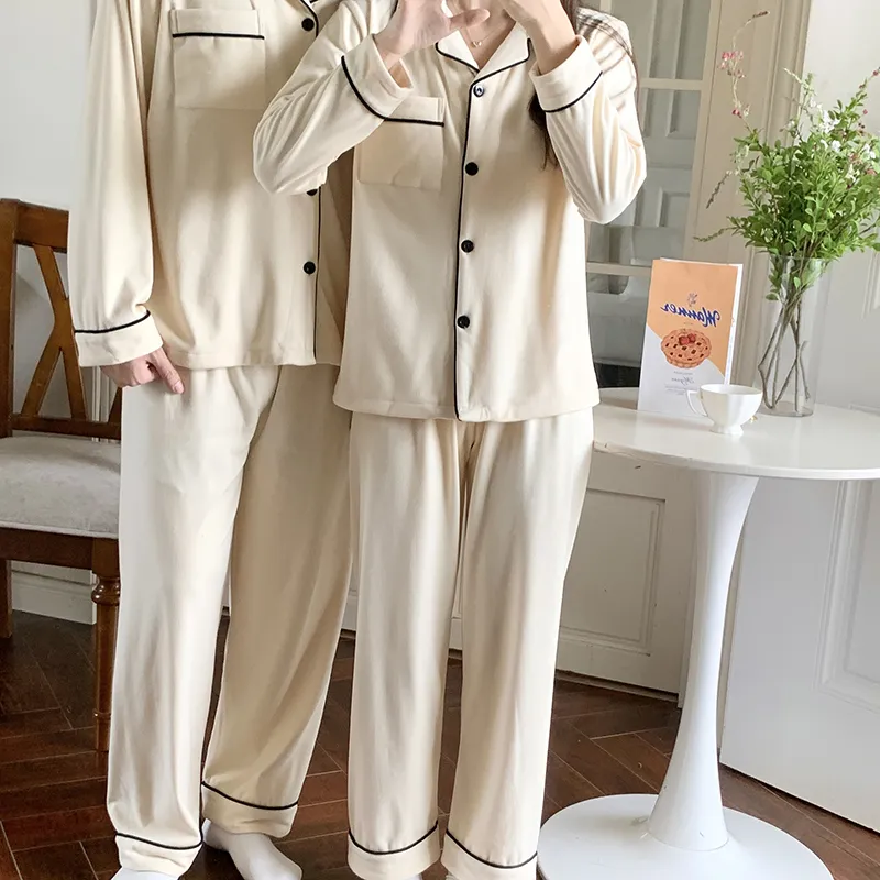 Qiao Ni Tong Pajama Set Unisex Cream White-2