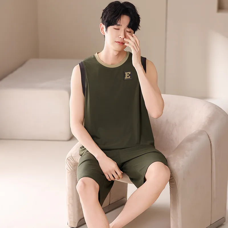 Qiao Ni Tong Pajama Set Men's 2 Piece Set-2