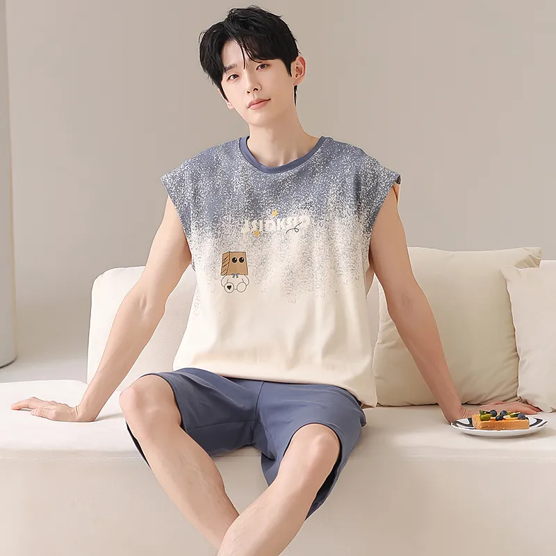 Qiao Ni Tong Pajama Set Men's Image Color-1