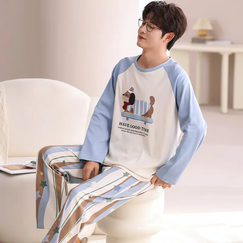 Qiao Ni Tong Pajama Set Men's Image Color-2