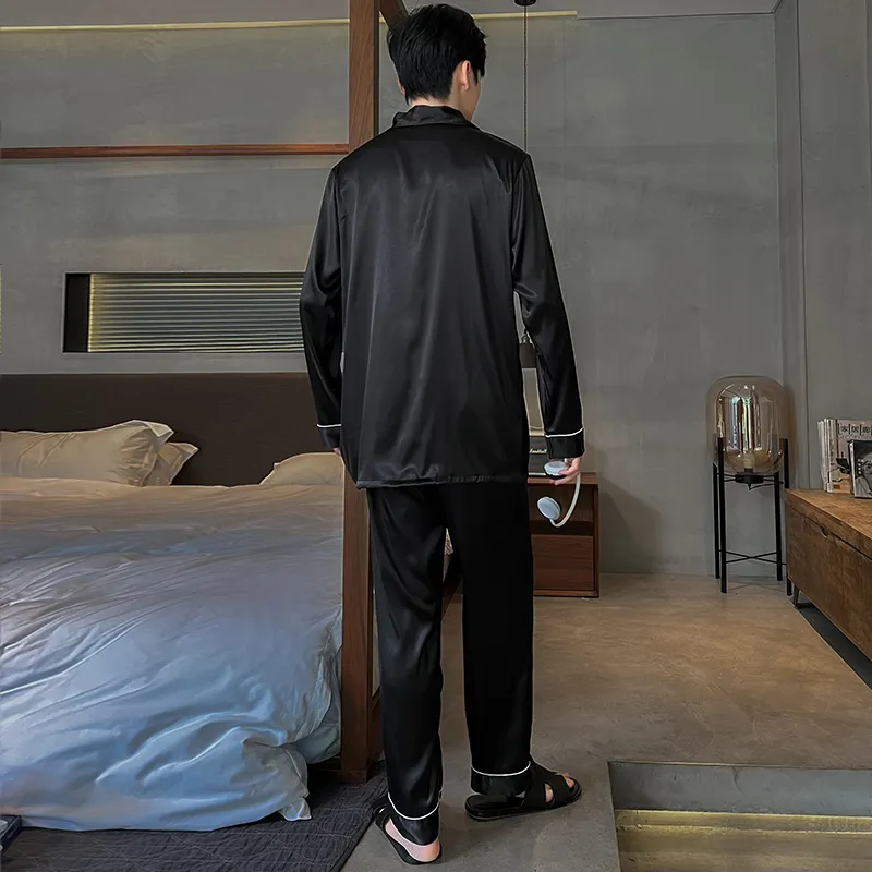 Qiao Ni Tong Pajama Set Men's Premium Black-12