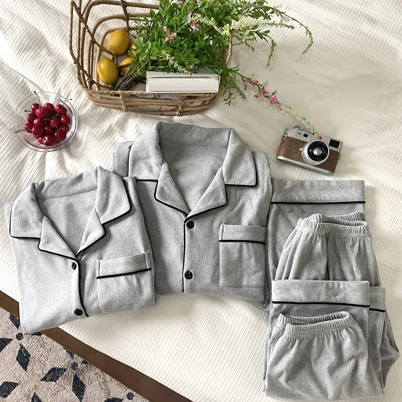 Qiao Ni Tong Pajama Set Unisex Gentleman Gray-5
