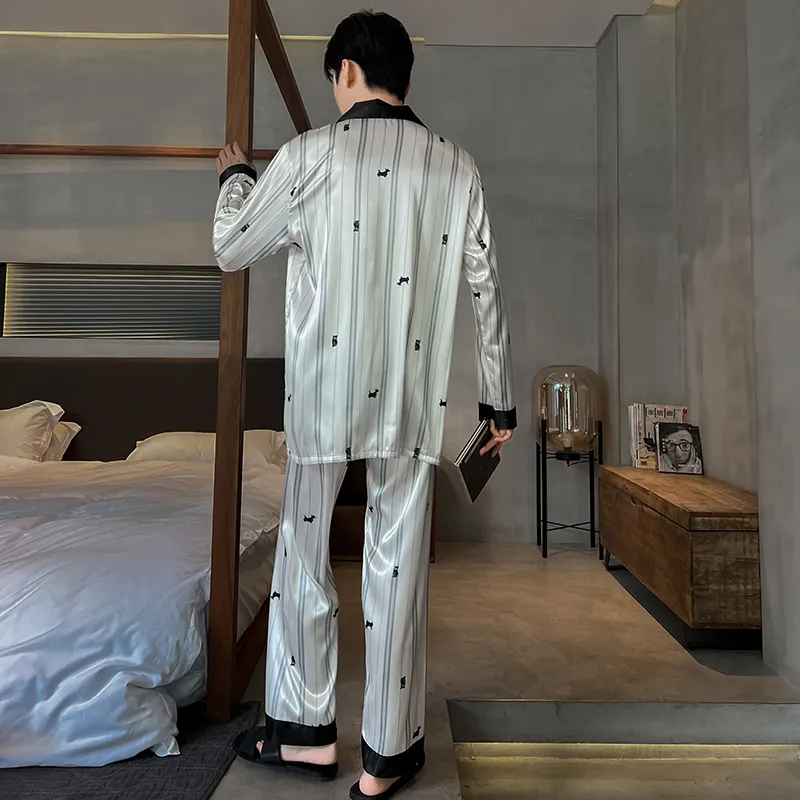 Qiao Ni Tong Pajama Set Men's Premium Black-26
