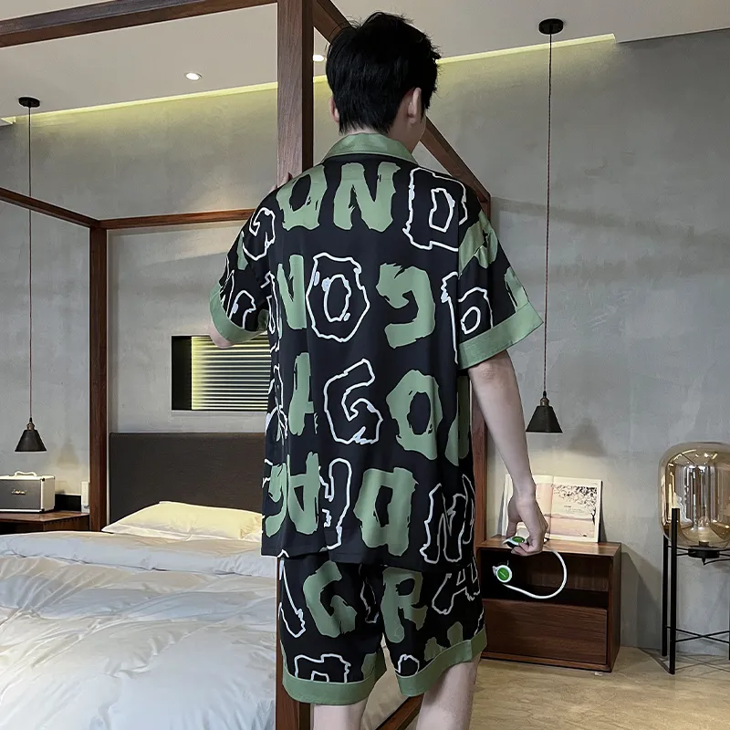 Qiao Ni Tong Pajama Set Men's Black-13