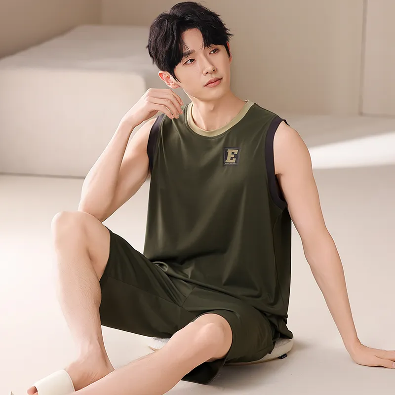 Qiao Ni Tong Pajama Set Men's 2 Piece Set-3