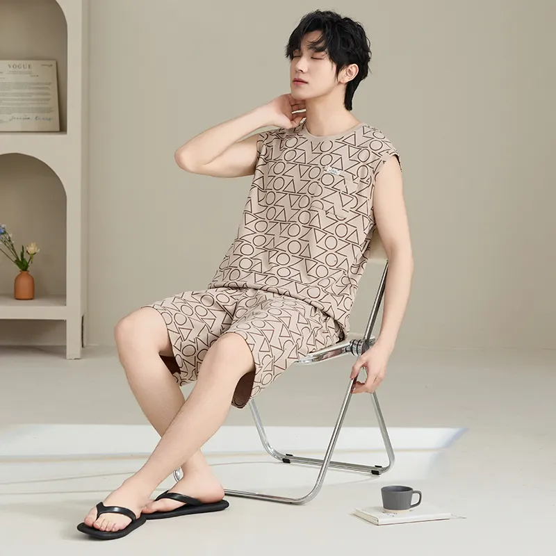 Qiao Ni Tong Pajama Set Men's Image Color-2