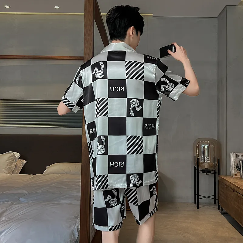 Qiao Ni Tong Pajama Set Men's Black-35