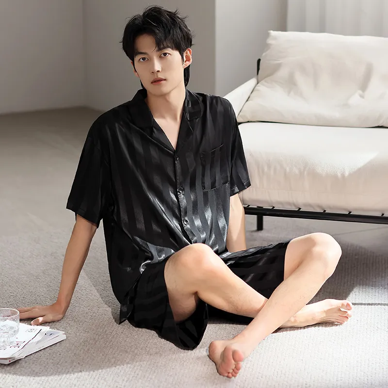 Qiao Ni Tong Pajama Set Men's Black-1