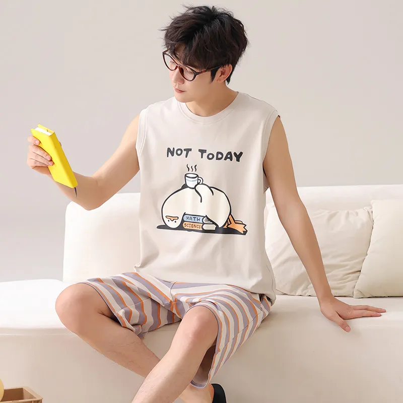 Qiao Ni Tong Pajama Set Men's Image Color-1