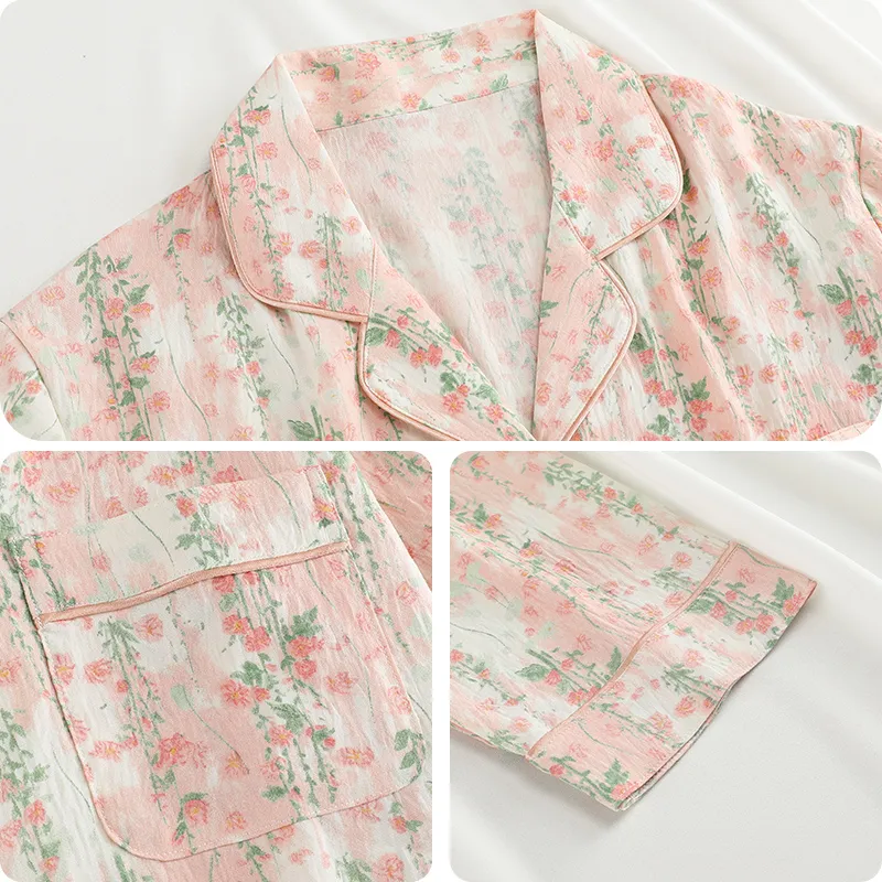Qiao Ni Tong Pajama Set Women's Pink-4