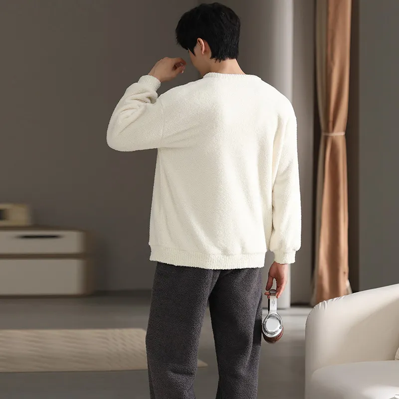 Qiao Ni Tong Pajama Set Men's Black White-4