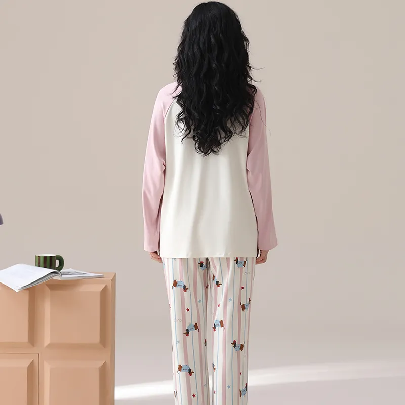 Qiao Ni Tong Pajama Set Women's Pink-1
