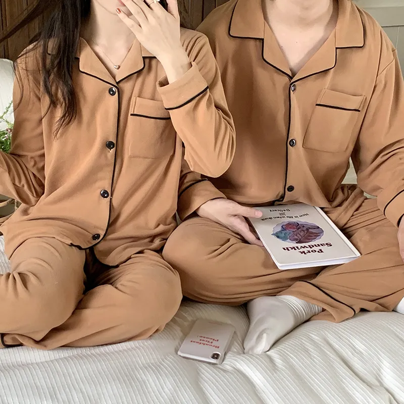 Qiao Ni Tong Pajama Set Unisex Chocolate-11