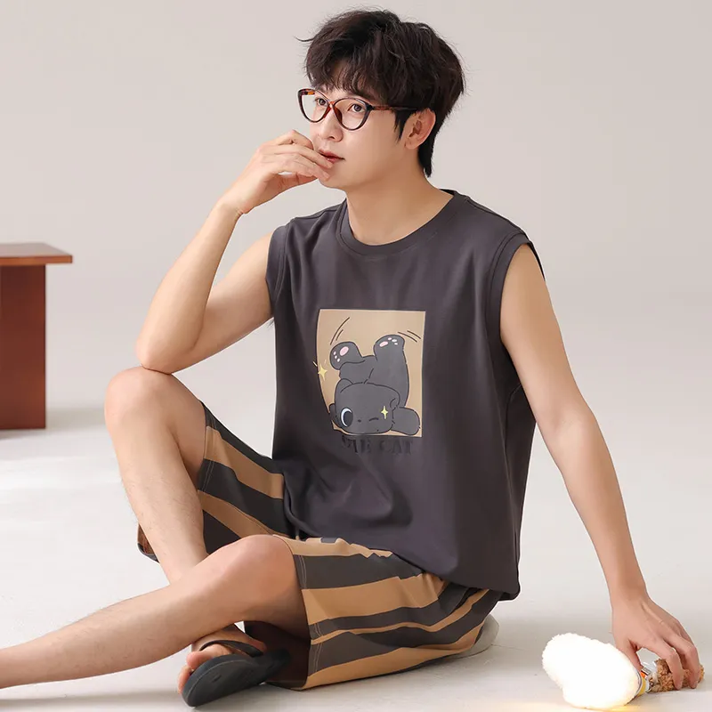 Qiao Ni Tong Pajama Set Men's Image Color-2