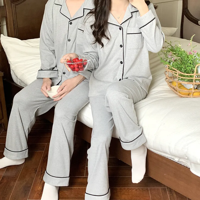 Qiao Ni Tong Pajama Set Unisex Gentleman Gray-2