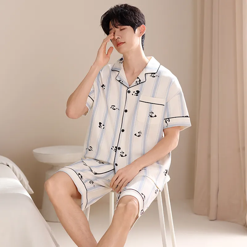 Qiao Ni Tong Pajama Set Men's Image Color-2