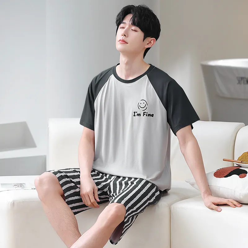 Qiao Ni Tong Pajama Set Men's Image Color-2