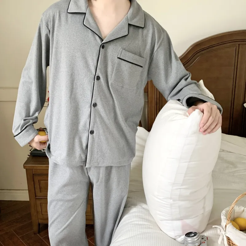 Qiao Ni Tong Pajama Set Unisex Elegant Gray-1