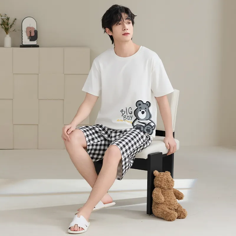 Qiao Ni Tong Pajama Set Men's Image Color-2